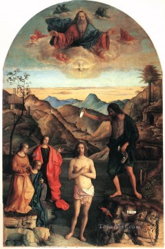 baptism of christ Painting - Baptism of Christ religious Giovanni Bellini